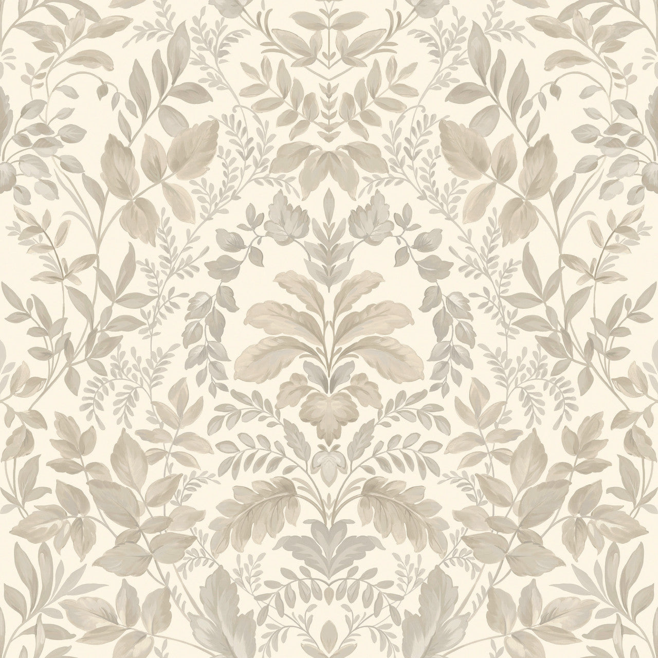 13670 Leaf Damask Beige Wallpaper by Holden Decor