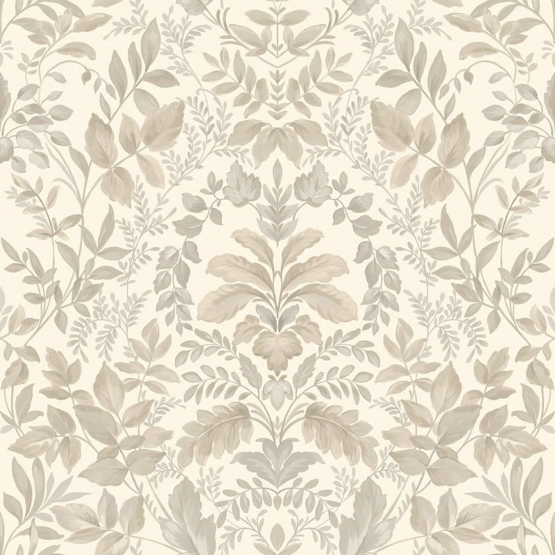 13670 Leaf Damask Beige Wallpaper by Holden Decor