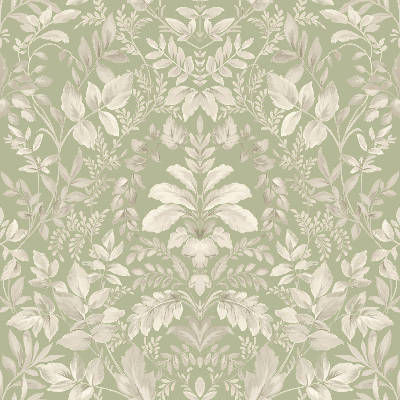 13671 Leaf Damask Sage Wallpaper by Holden Decor
