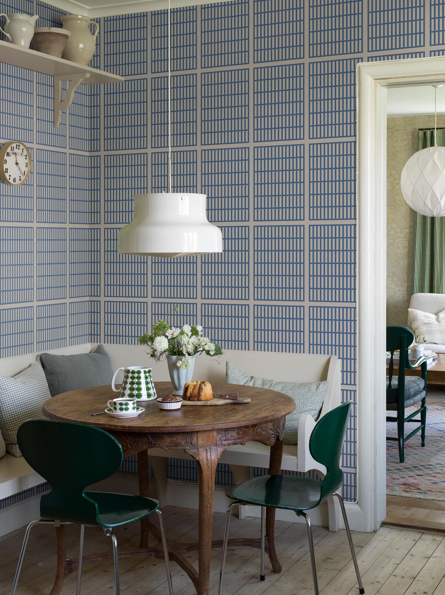 1387 Alvar Aalto 14/6 Light Blue Alvar Aalto Wallpaper by Boråstapeter