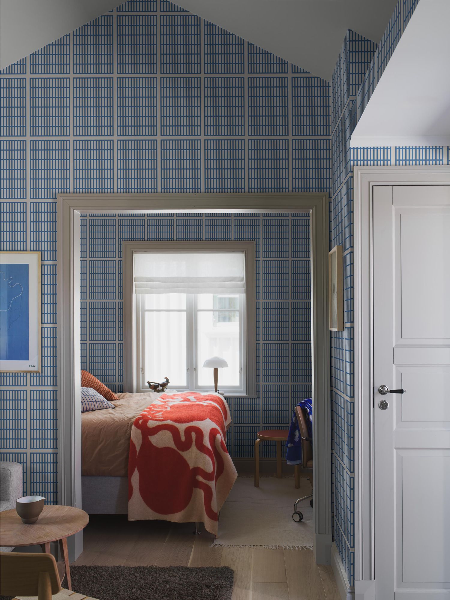 1387 Alvar Aalto 14/6 Light Blue Alvar Aalto Wallpaper by Boråstapeter