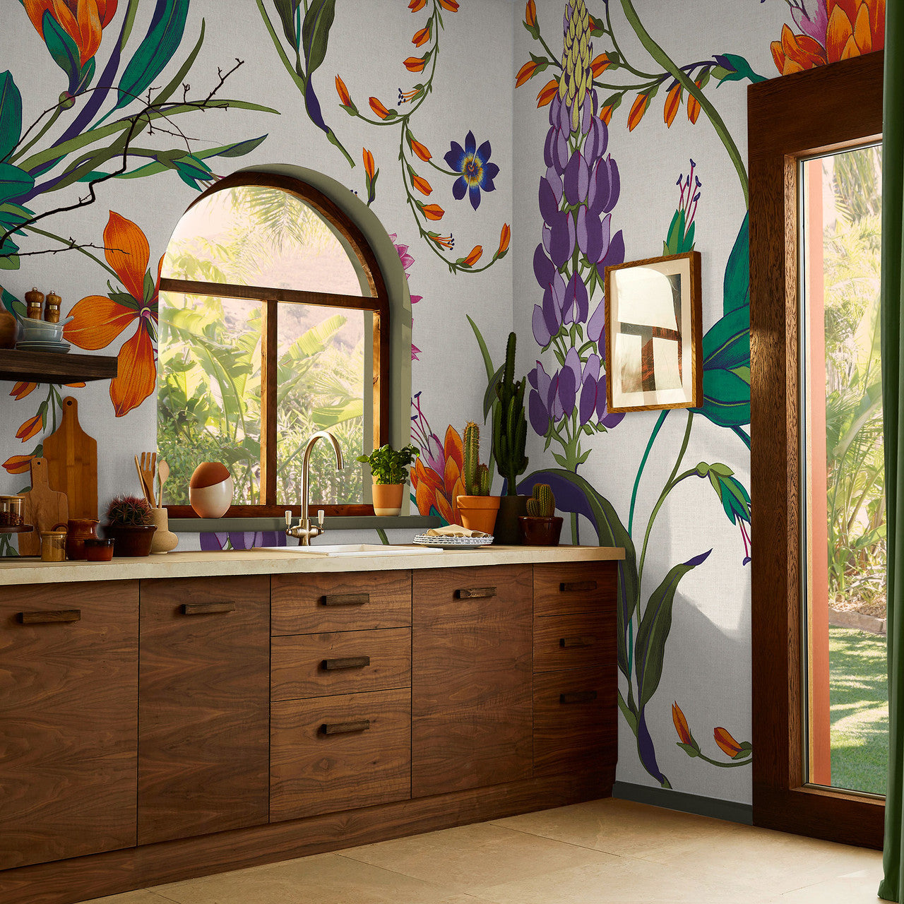 139883 Botanists Scroll Concerto Vivant Mural Wallpaper By Graham & Brown