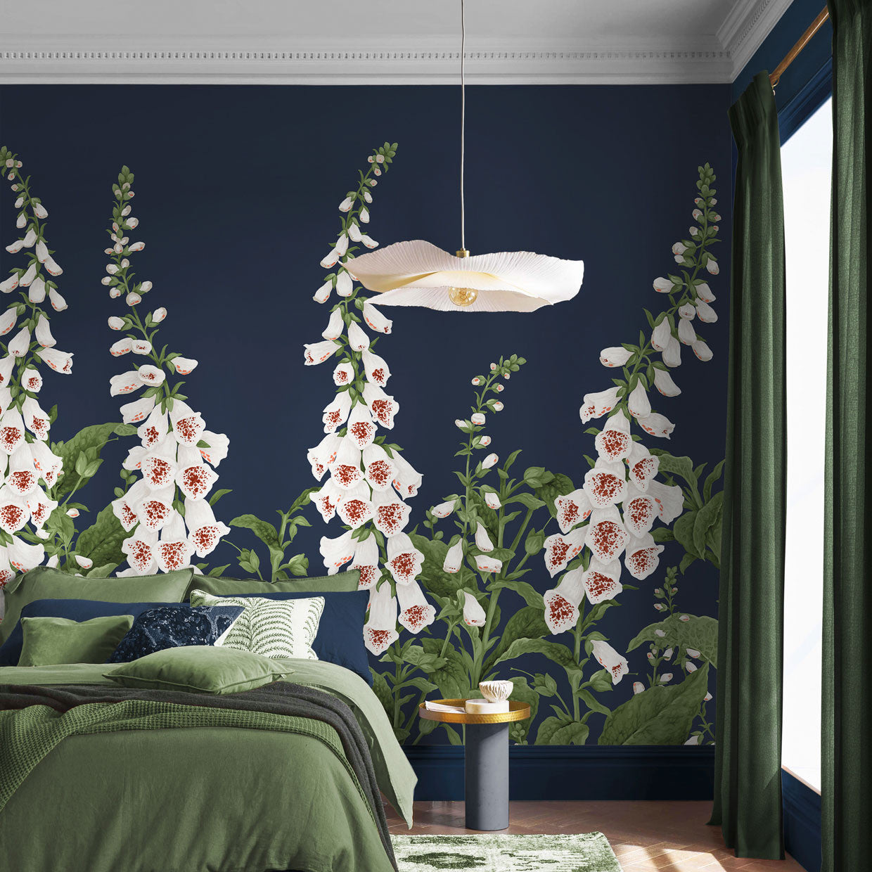 139937 Foxglove Concerto Midnight Mural Wallpaper By Graham & Brown