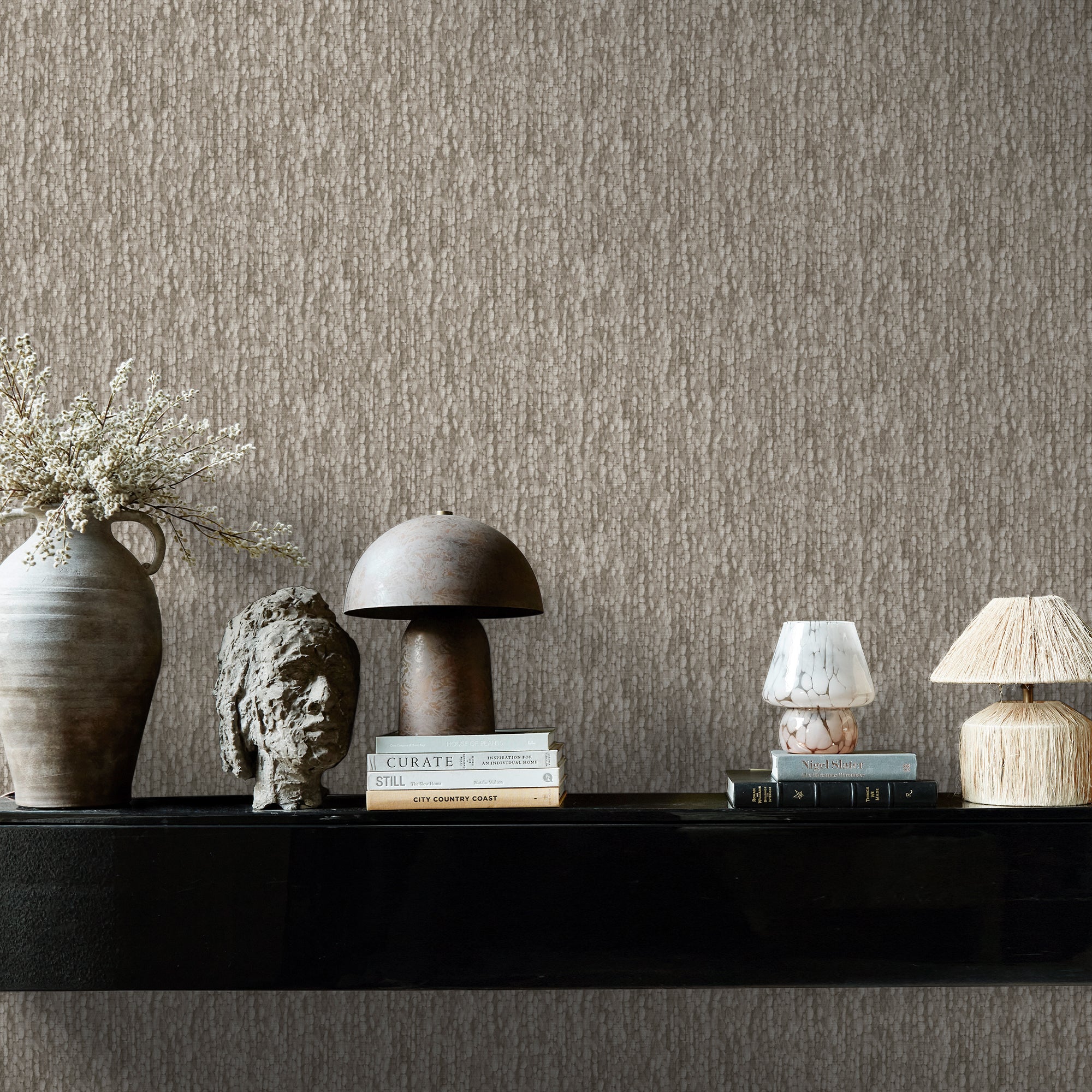 140083 Heirloom Knit Greige Wallpaper  by Abigail Ahern