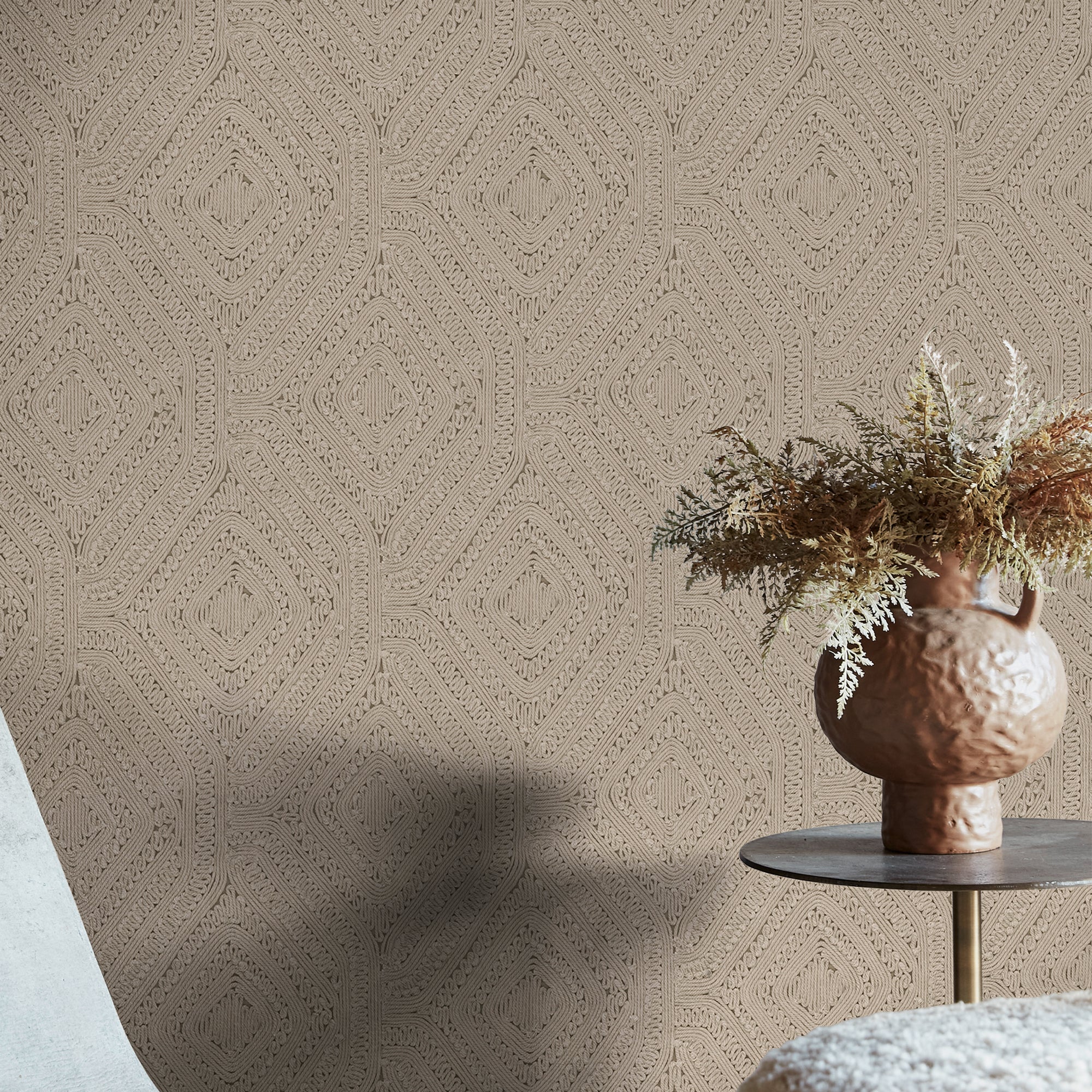 140087 Artisan Weave Fawn Wallpaper by Abigail Ahern