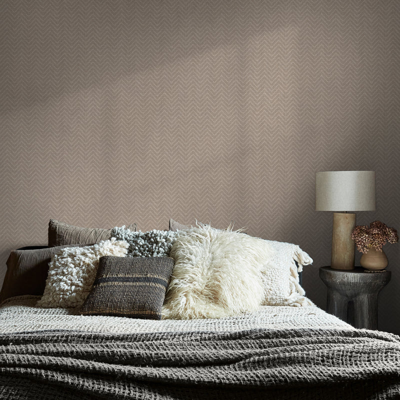 140089 Herringbone Weave Praline Wallpaper by Abigail Ahern