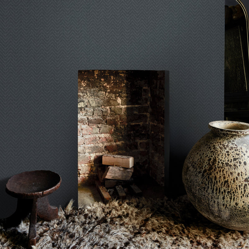 140090 Herringbone Weave Dusk Wallpaper by Abigail Ahern