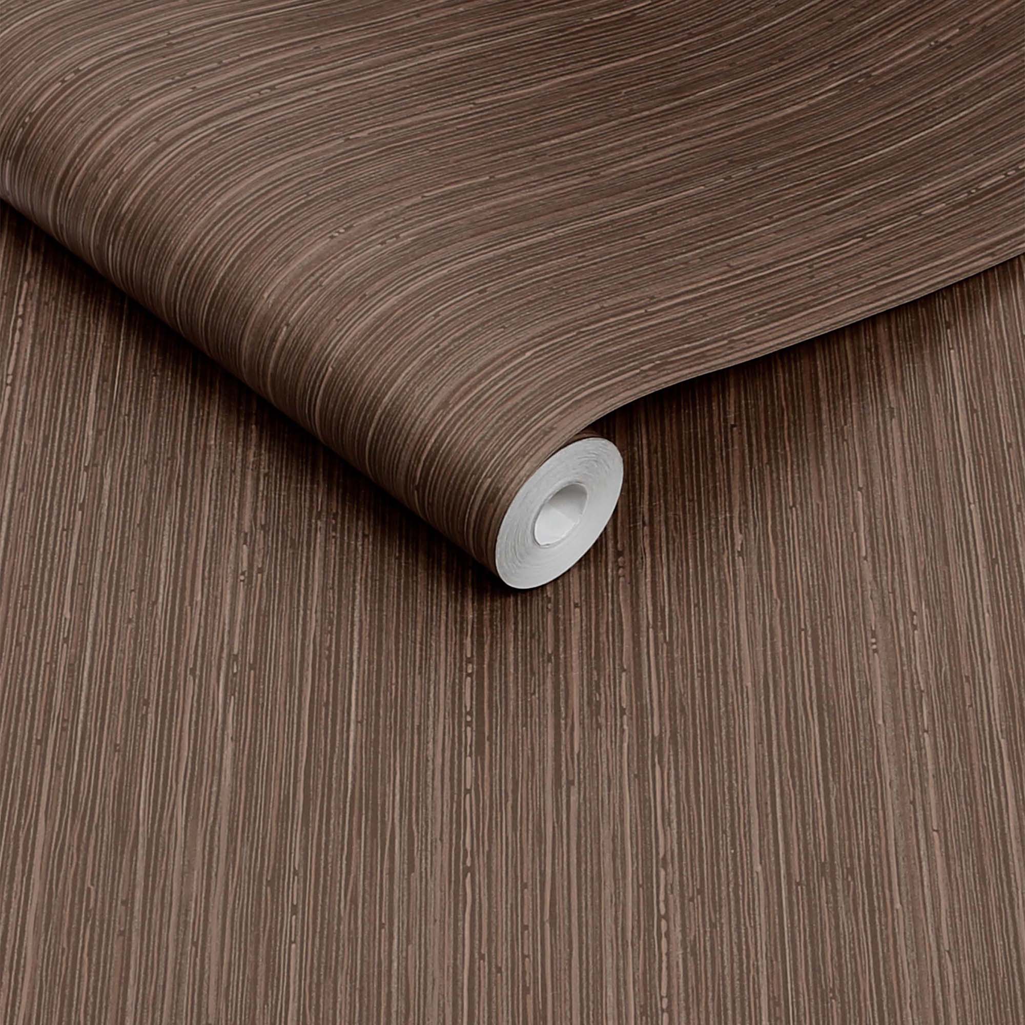 140099 Fibre Stripe Sable Wallpaper  by Abigail Ahern