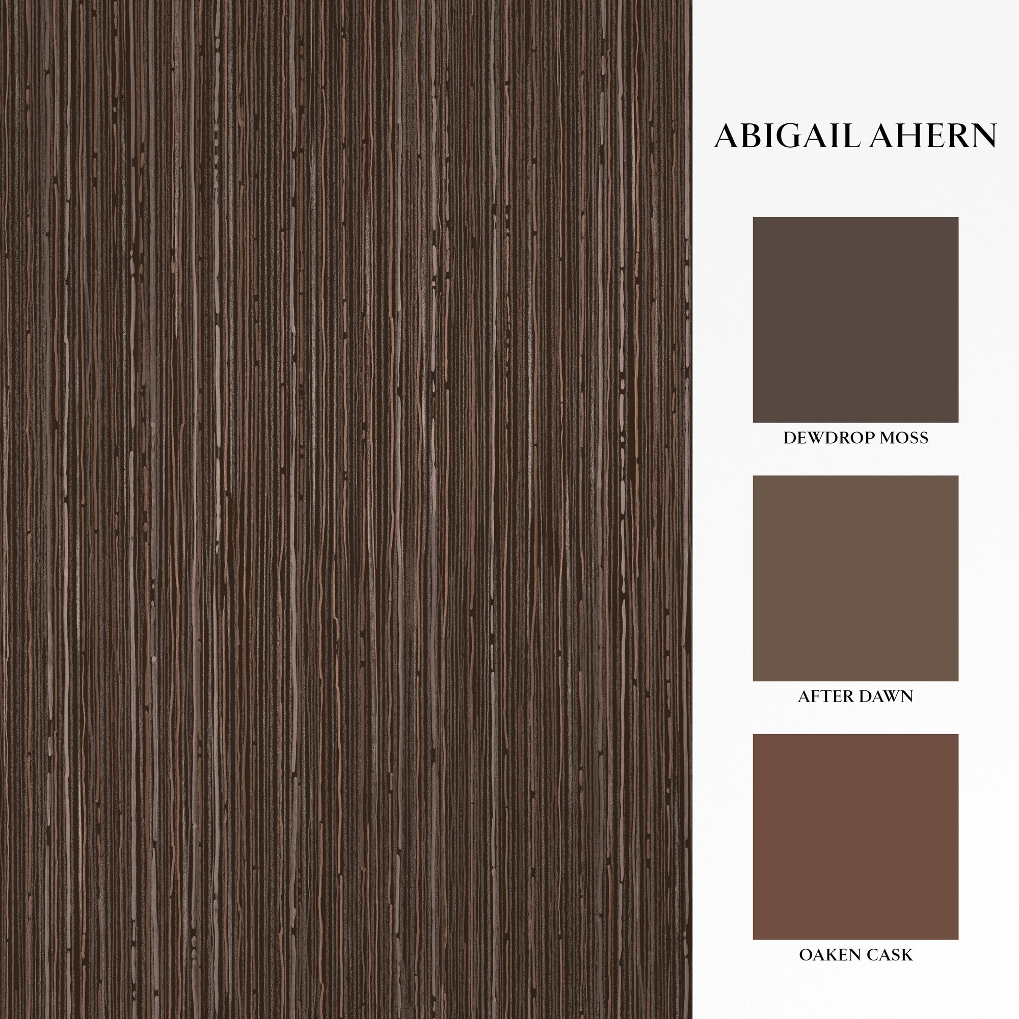 140100 Fibre Stripe Chocolate Wallpaper by Abigail Ahern