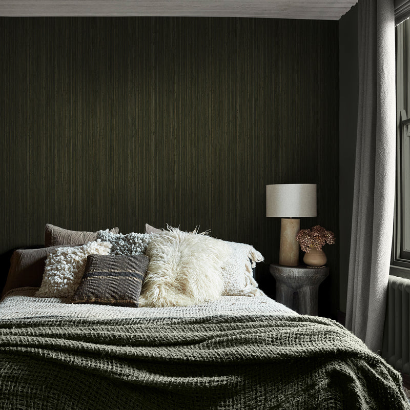 140101 Fibre Stripe Forest Wallpaper by Abigail Ahern