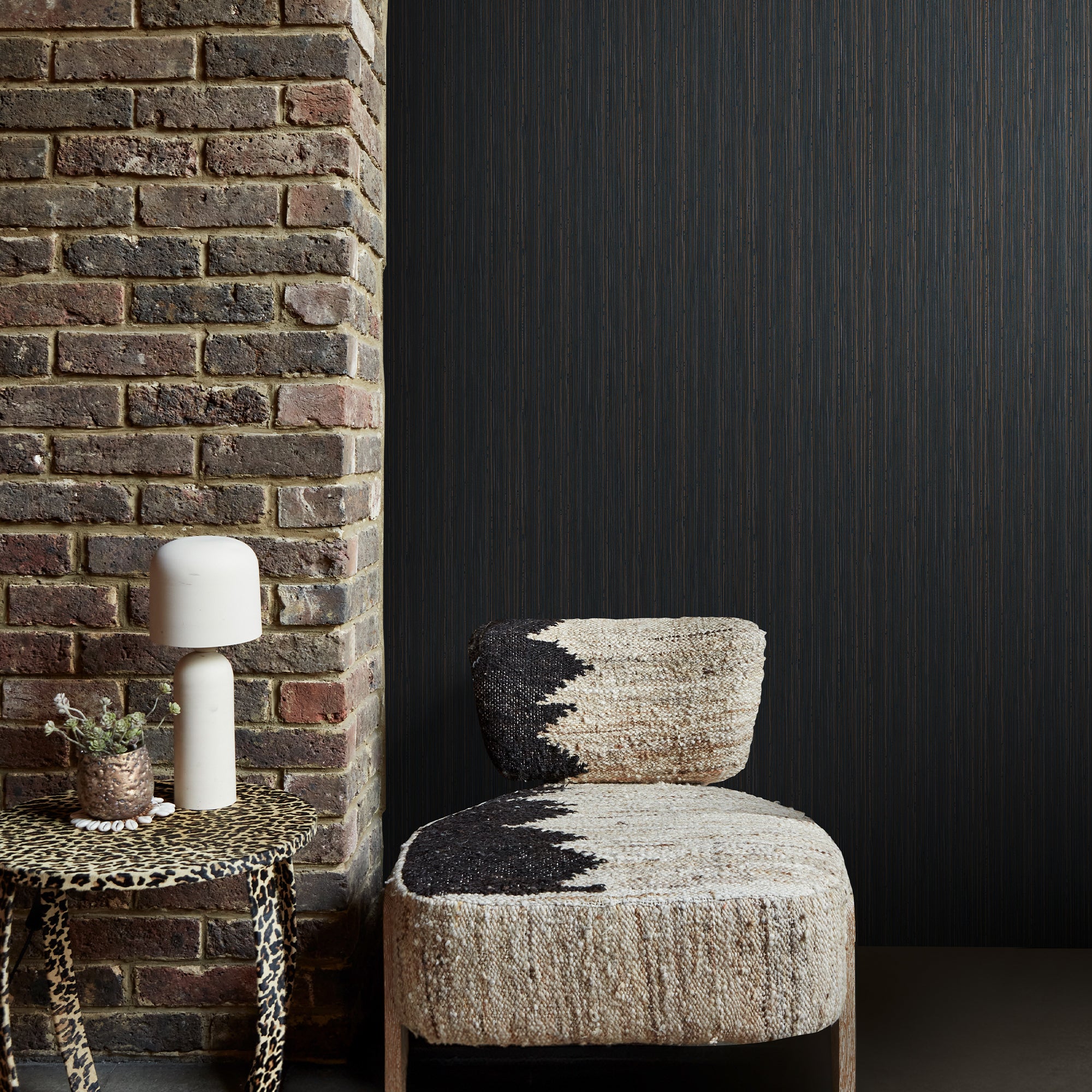 140102 Fibre Stripe Twilight Wallpaper by Abigail Ahern