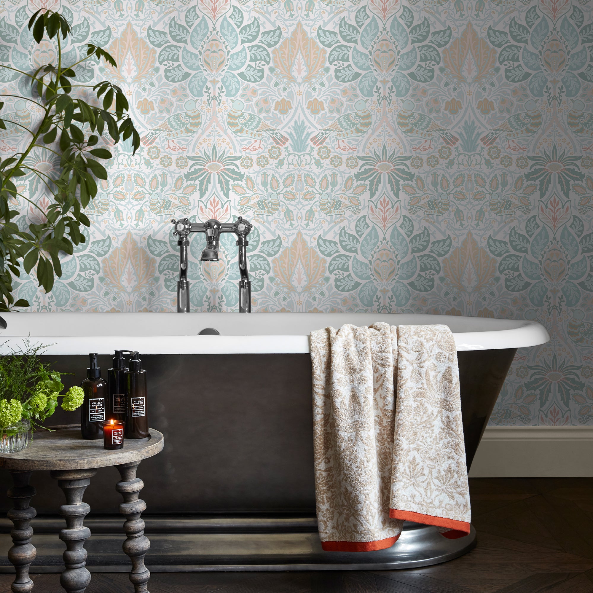 140479 Dove & Rose Haze William Morris at Home Wallpaper by Graham & Brown