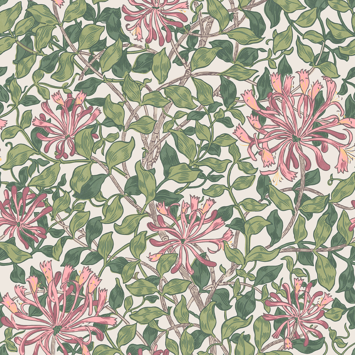 Honeysuckle Blossom Wallpaper by William Morris at Home