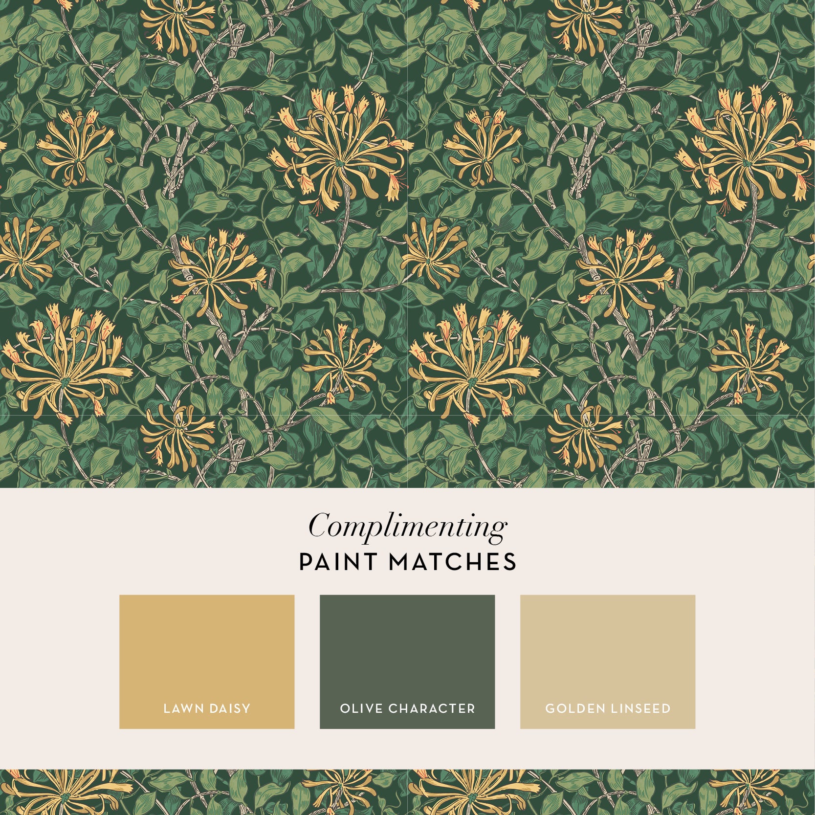 140487 Honeysuckle Verde William Morris at Home Wallpaper by Graham & Brown