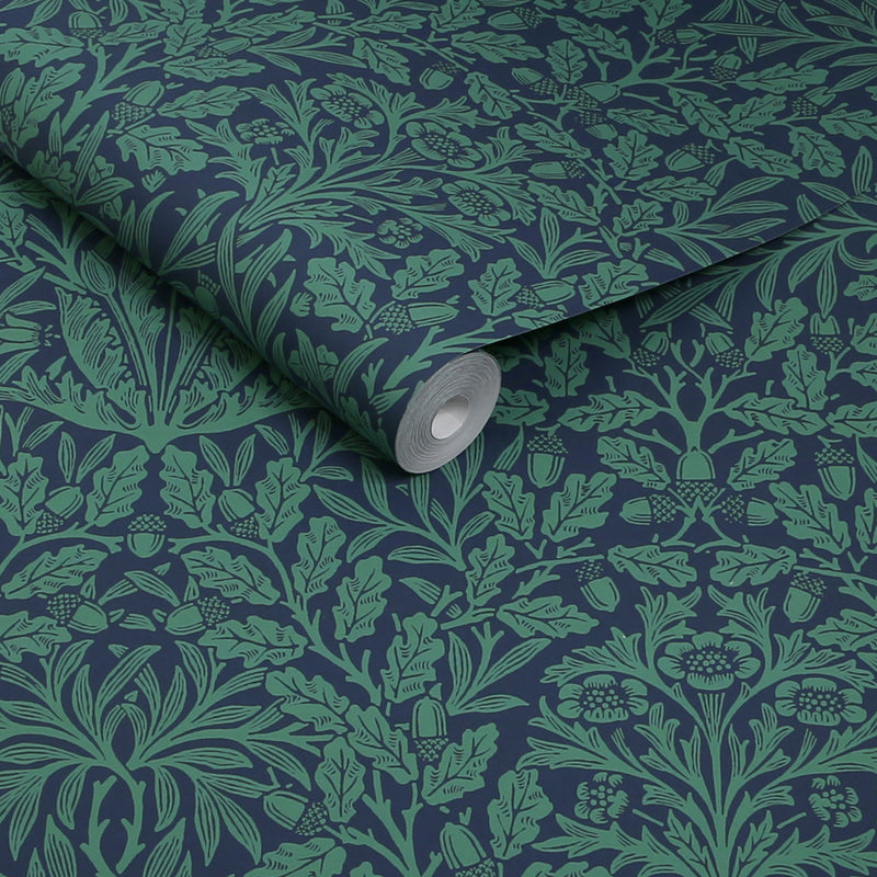 140489 Acorn Heritage Blue William Morris at Home Wallpaper by Graham & Brown