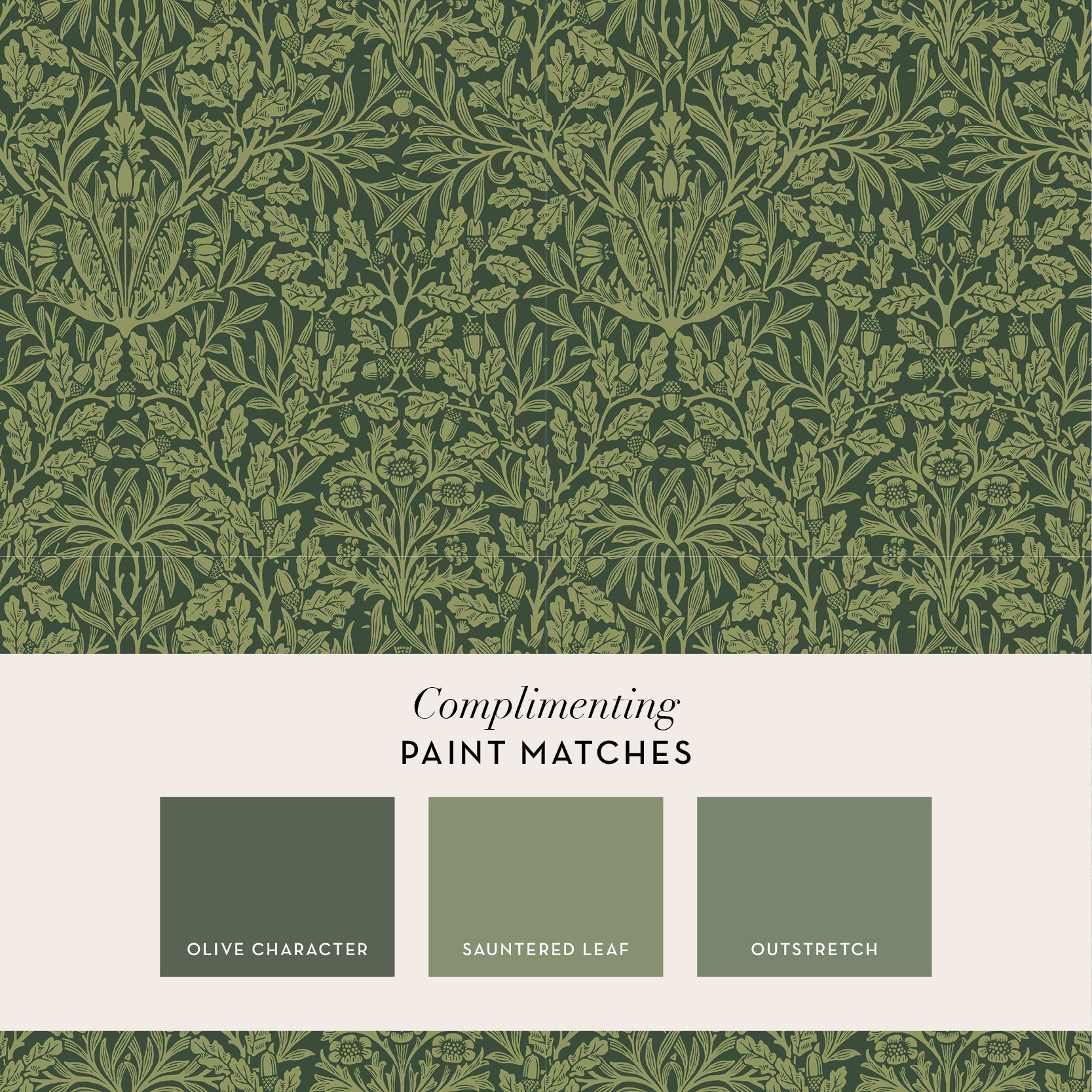 140490 Acorn Garden Green William Morris at Home Wallpaper by Graham & Brown