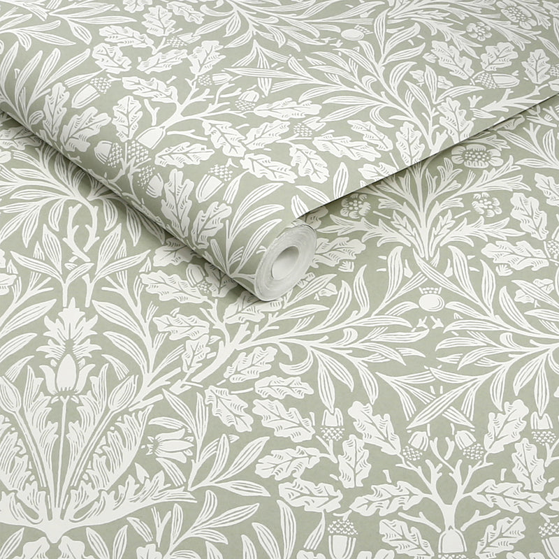 140492 Acorn Sage William Morris at Home Wallpaper by Graham & Brown
