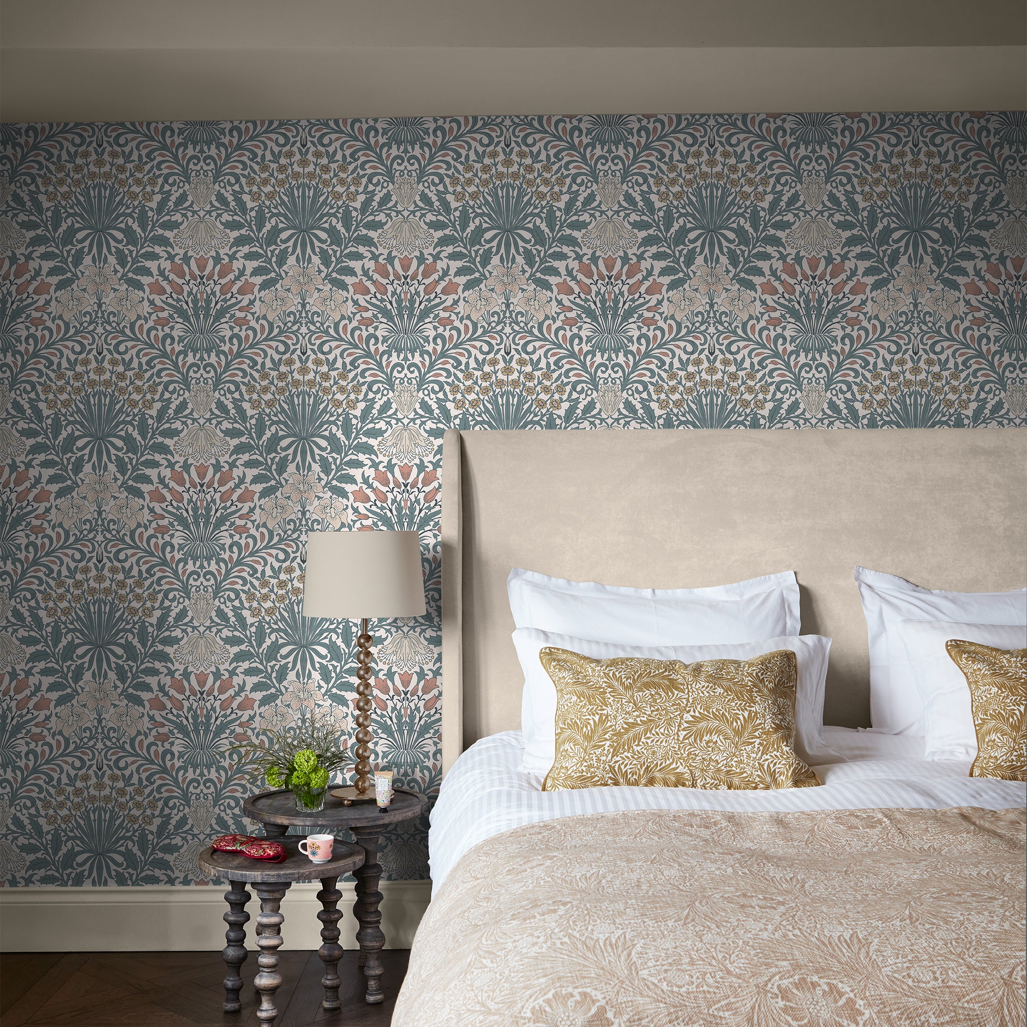 140493 Garden Dusty Blue William Morris at Home Wallpaper by Graham & Brown
