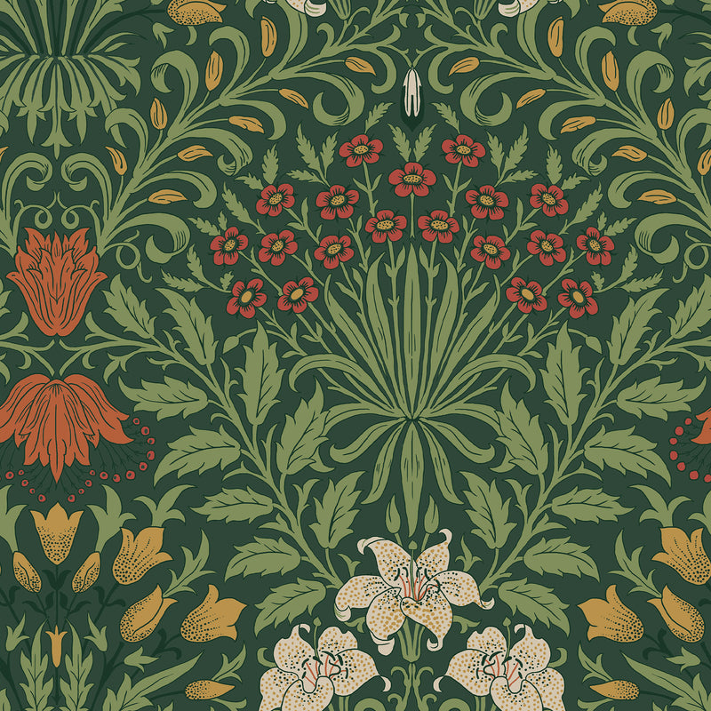 140495 Garden Moss Green William Morris at Home Wallpaper by Graham & Brown