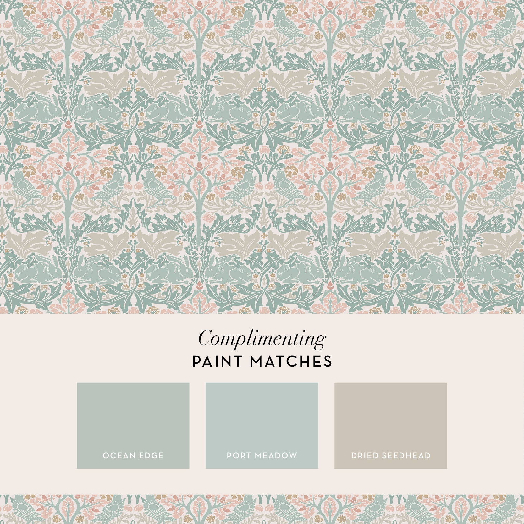 140499 Brother Rabbit Lullaby Blues William Morris at Home Wallpaper by Graham & Brown