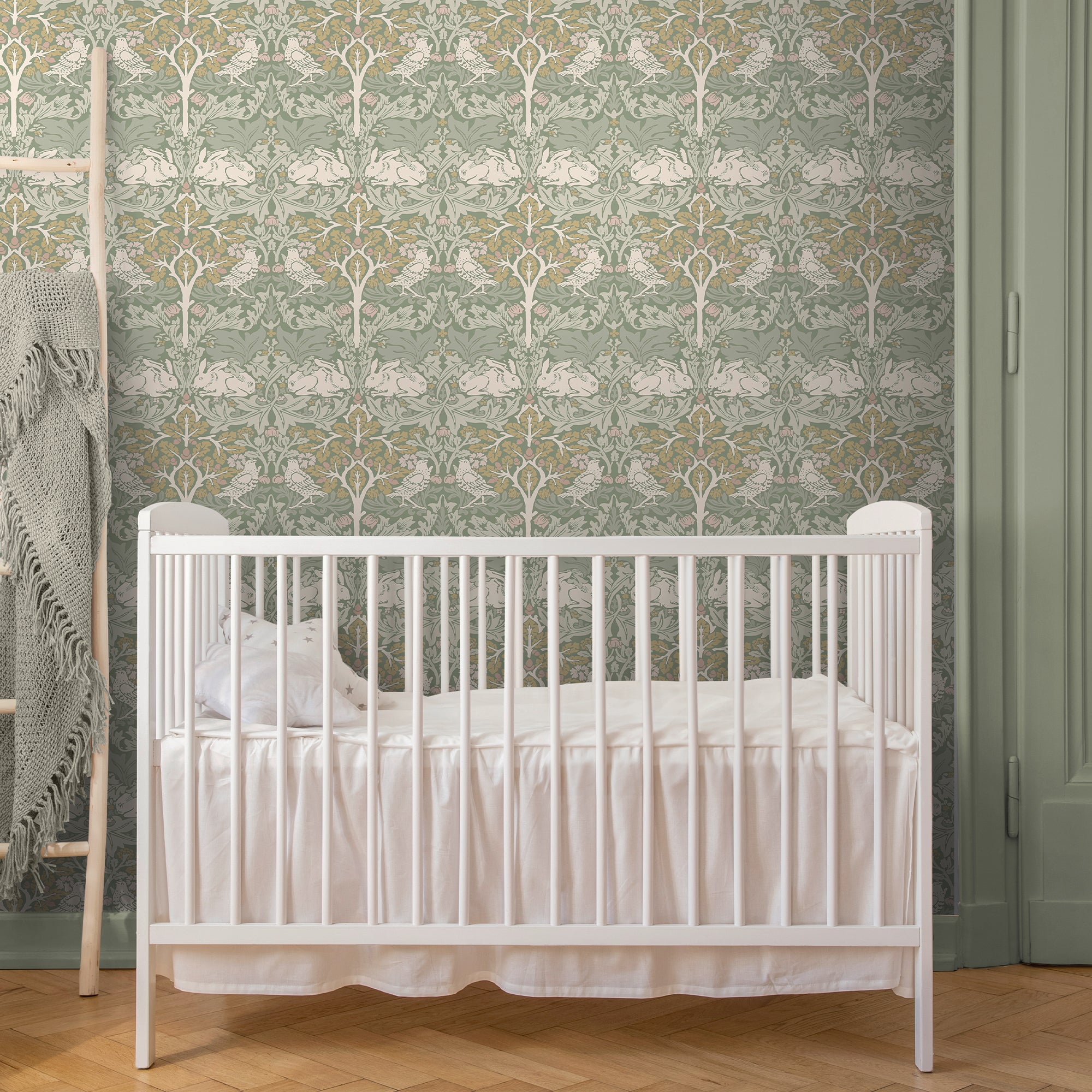 140500 Brother Rabbit Sage William Morris at Home Wallpaper by Graham & Brown