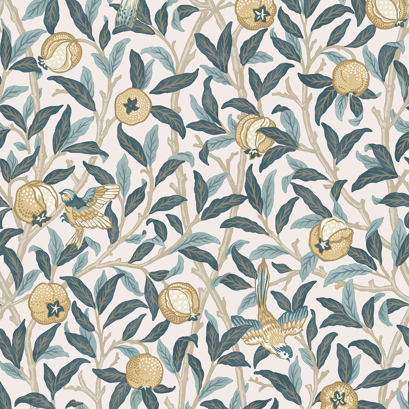 140501 Bird & Pomegranate Cloudy Blues William Morris at Home Wallpaper by Graham & Brown