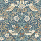 140503 Strawberry Thief Washed Blue William Morris at Home Wallpaper by Graham & Brown