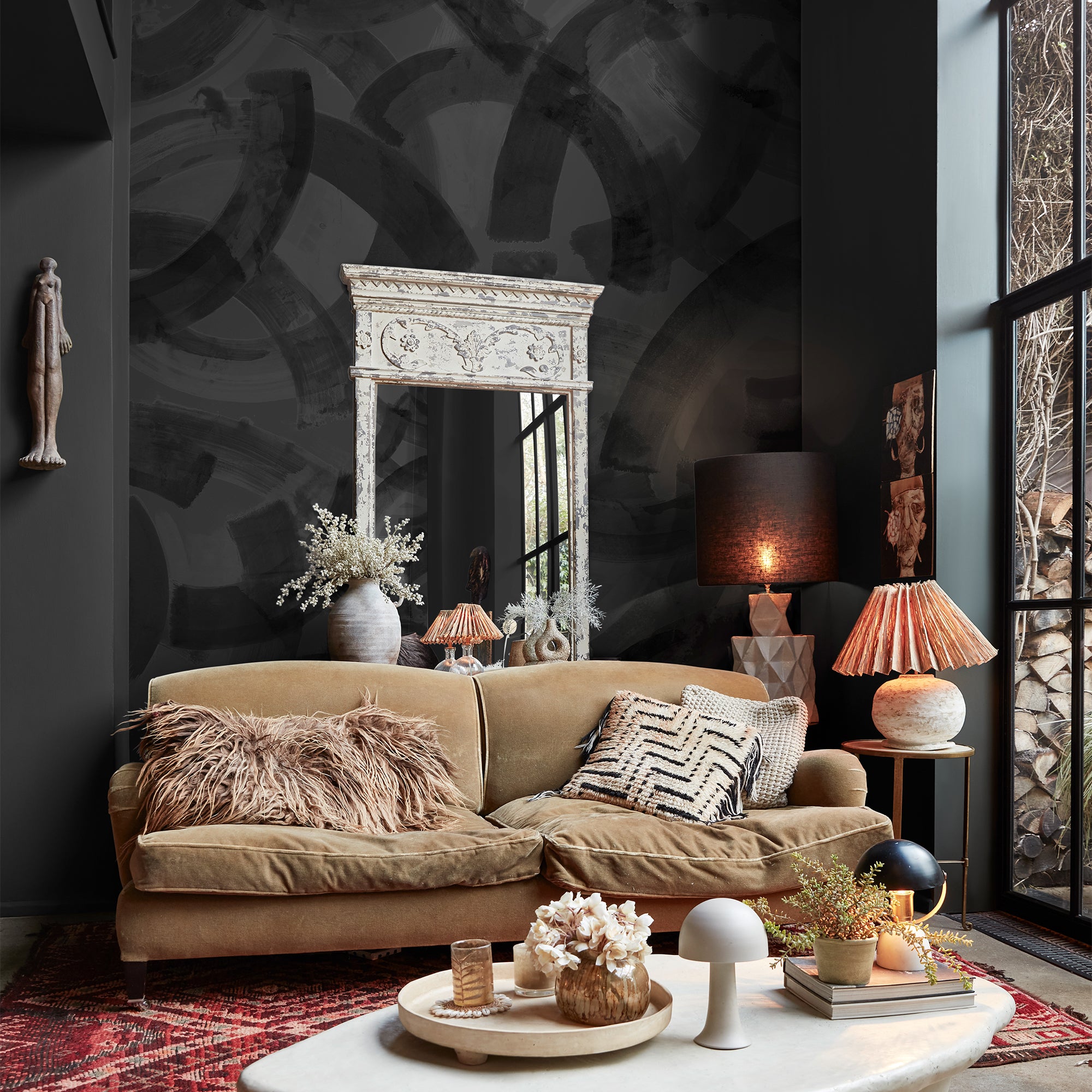 140754 Nomad Charcoal mural by Abigail Ahern