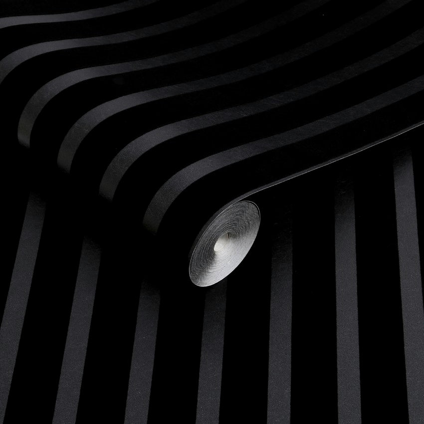 142021 Millicent Stripe Noir Wallpaper by Graham & Brown