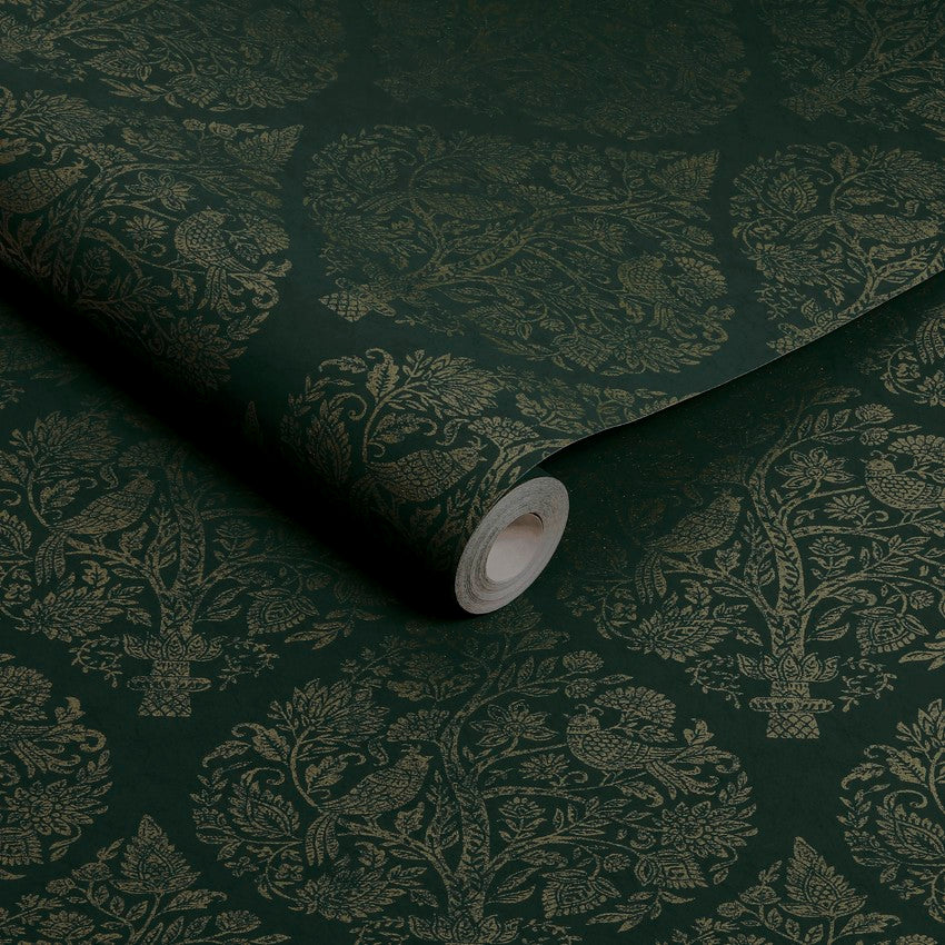 142058 Woodland Fable Emerald Wallpaper by Graham & Brown