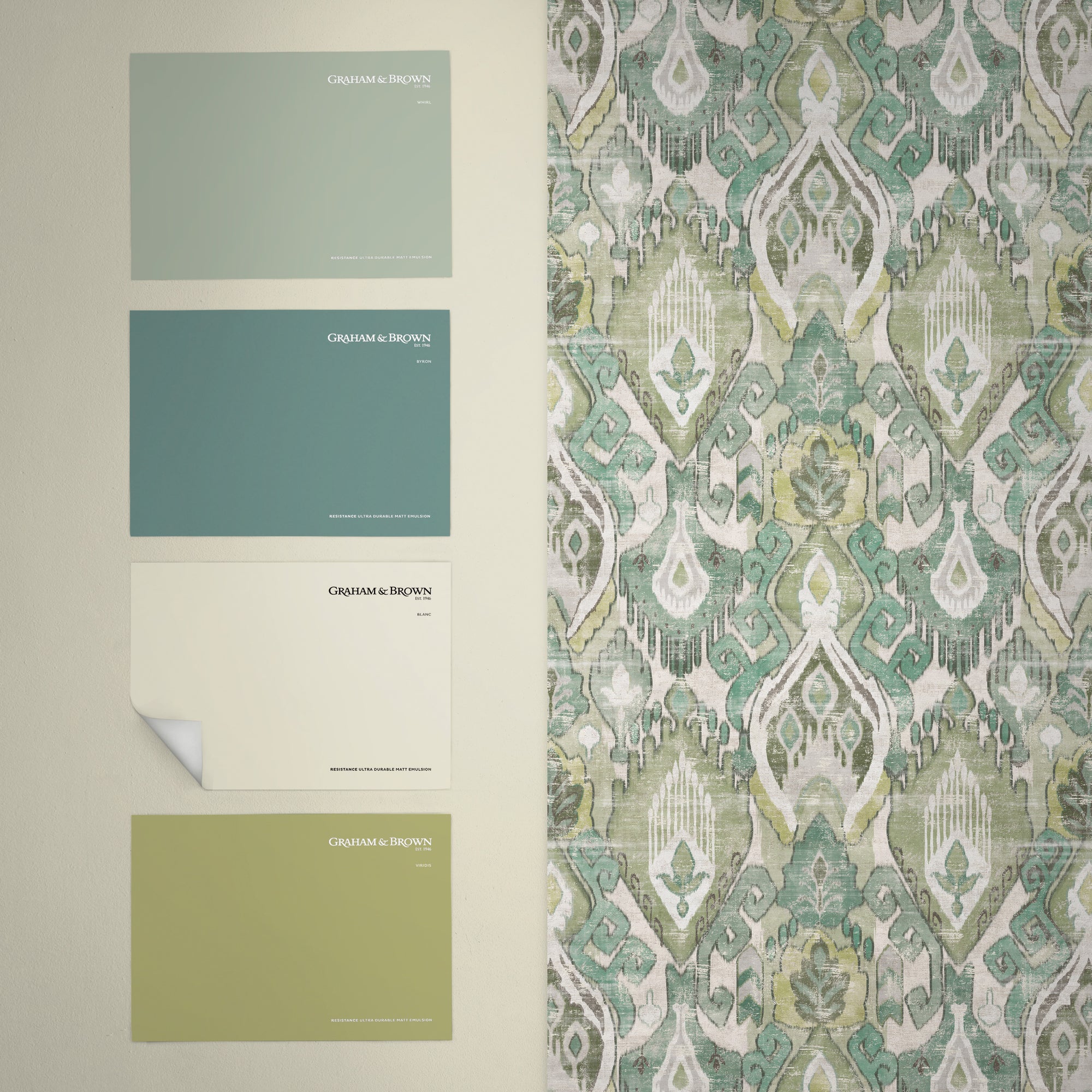 142304 Daraee Tapestry Green Wallpaper by Graham & Brown