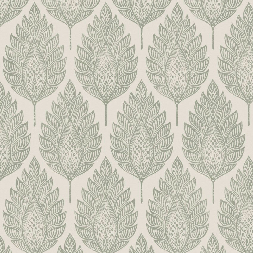 142307 Flame Leaf Neutral Wallpaper by Graham & Brown