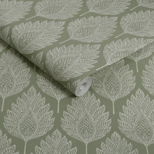 142308 Flame Leaf Sage Wallpaper by Graham & Brown