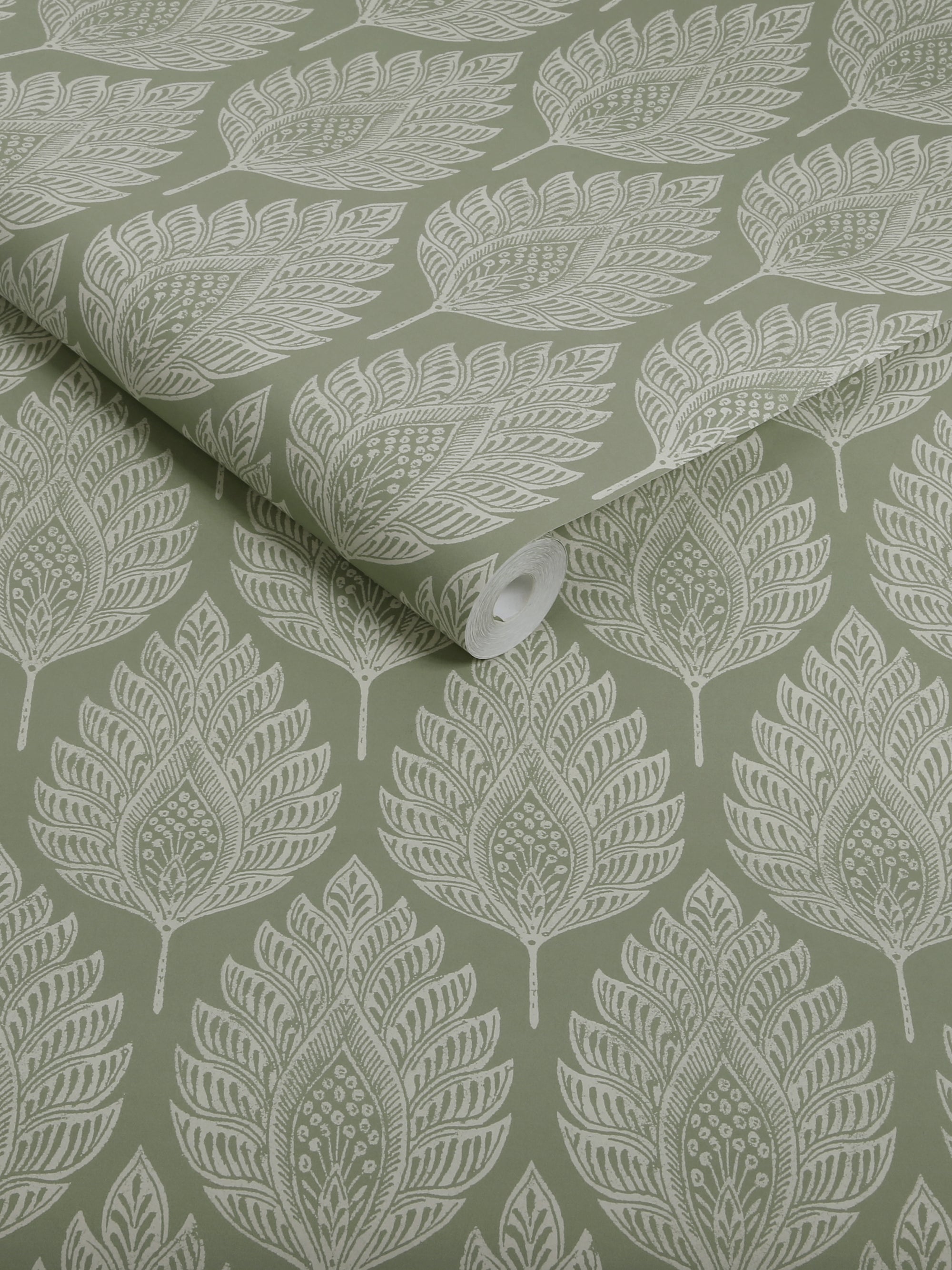 142308 Flame Leaf Sage Wallpaper by Graham & Brown
