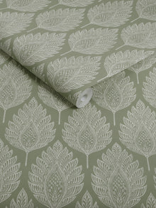 142308 Flame Leaf Sage Wallpaper by Graham & Brown