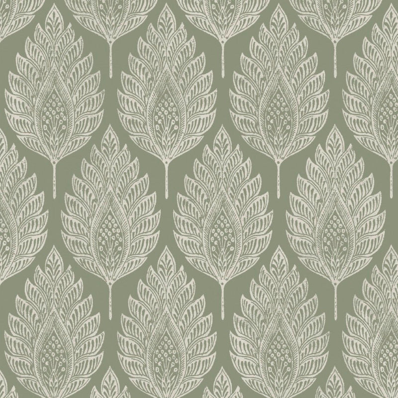 142308 Flame Leaf Sage Wallpaper by Graham & Brown