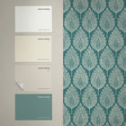 142309 Flame Leaf Teal Wallpaper by Graham & Brown