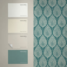142309 Flame Leaf Teal Wallpaper by Graham & Brown