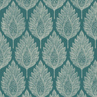 142309 Flame Leaf Teal Wallpaper by Graham & Brown