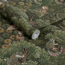 142310 Treetop Troop Green Wallpaper by Graham & Brown