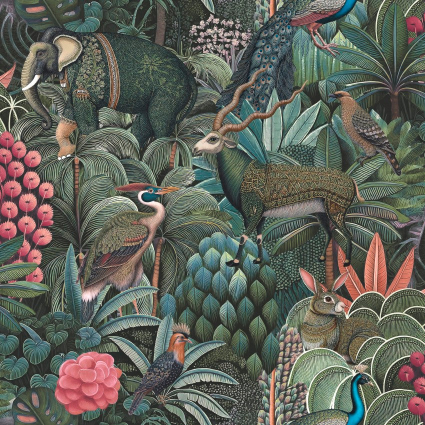 Jungle Jamboree Green Wallpaper by Graham & Brown