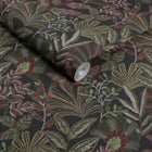 142318 Vendura Weave Black & Damson Wallpaper by Graham & Brown