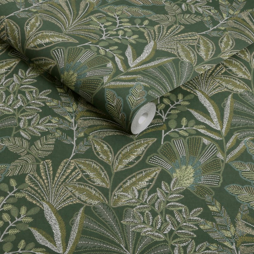 142320 Vendura Weave Emerald Wallpaper by Graham & Brown