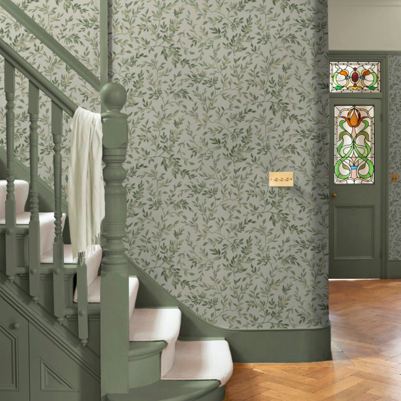142348 Archivist’s Leaf Sage Wallpaper by Graham & Brown