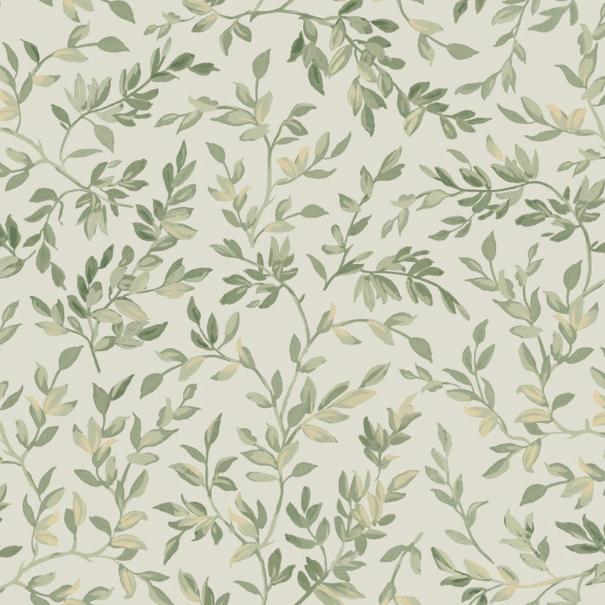 142348 Archivist’s Leaf Sage Wallpaper by Graham & Brown