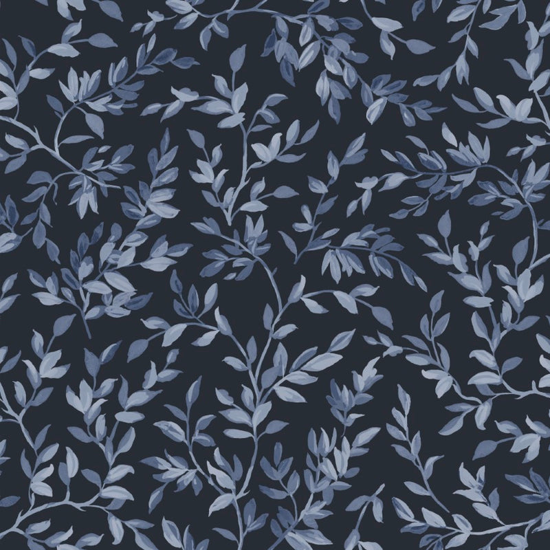 142349 Archivist’s Leaf Navy Wallpaper by Graham & Brown