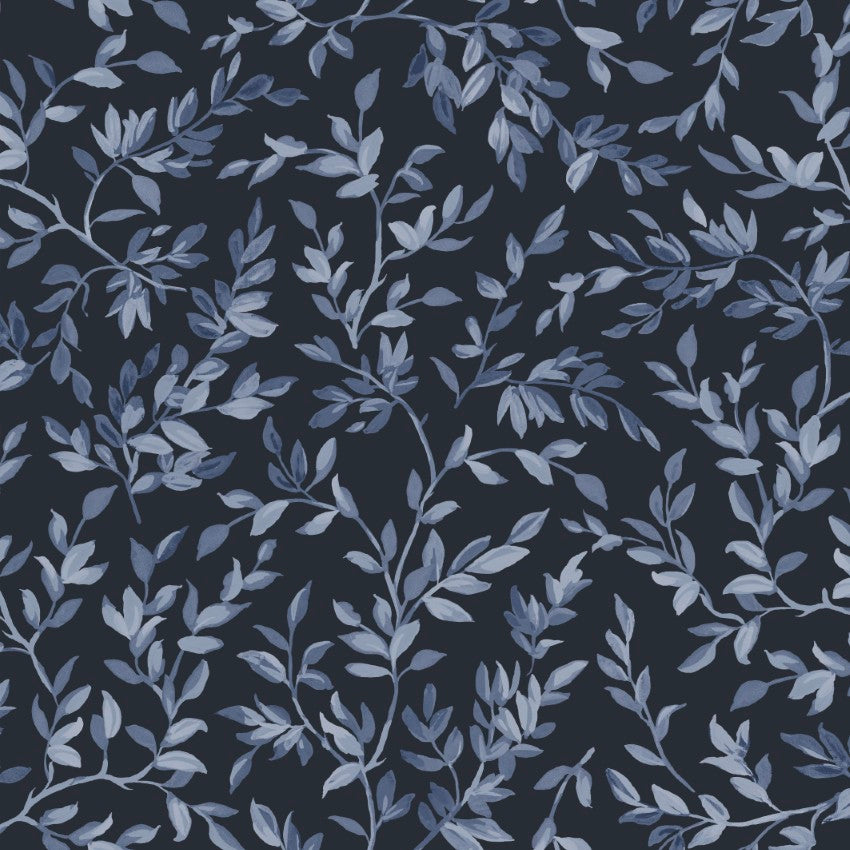 142349 Archivist’s Leaf Navy Wallpaper by Graham & Brown