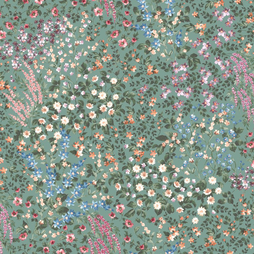 142352 Painterly Flora Green Wallpaper by Graham & Brown