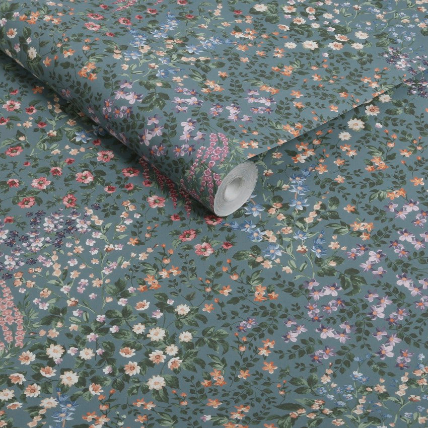 142358 Painterly Flora Teal Wallpaper by Graham & Brown