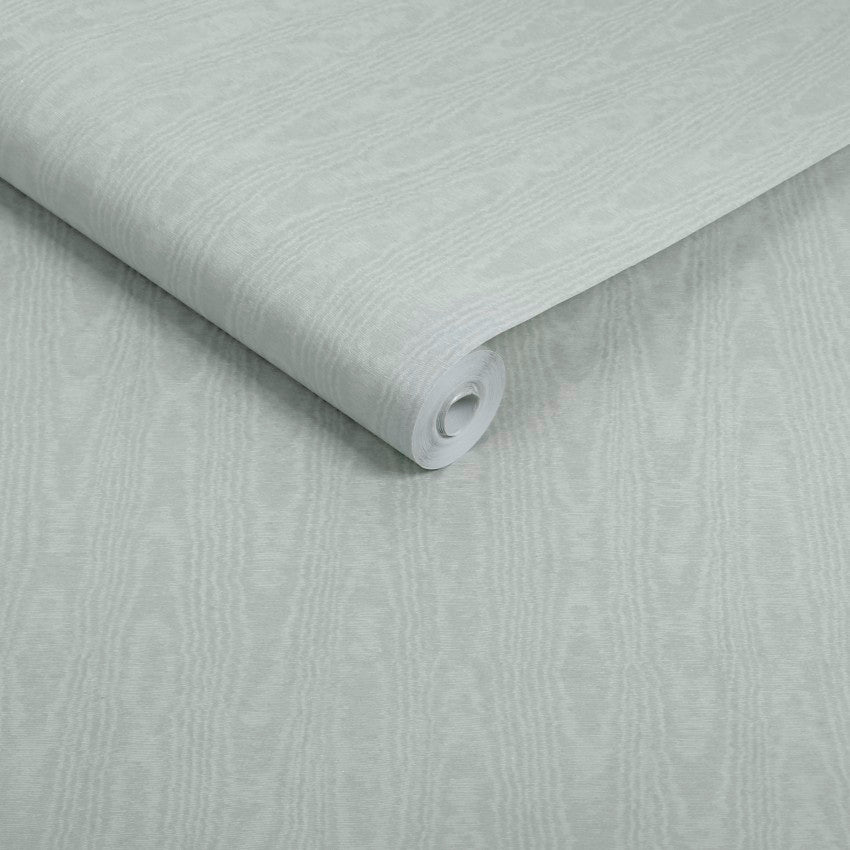 142360 Moire Duck Egg Wallpaper by Graham & Brown